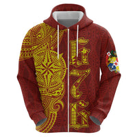 Tonga 676 Ngatu Tribal Tattoo Zip Hoodie LT03 - Polynesian Pride