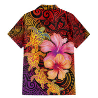 Hawaiian Hibiscus Turtle Tribal Polynesian Pattern Family Matching Mermaid Dress and Hawaiian Shirt Colorful Color LT03 - Polynesian Pride