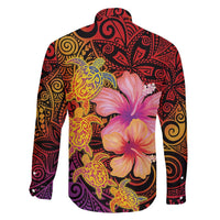Hawaiian Hibiscus Turtle Tribal Polynesian Pattern Family Matching Summer Maxi Dress and Hawaiian Shirt Colorful Color LT03 - Polynesian Pride