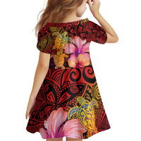 Hawaiian Hibiscus Turtle Tribal Polynesian Pattern Family Matching Tank Maxi Dress and Hawaiian Shirt Colorful Color LT03 - Polynesian Pride