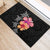 Hawaiian Hibiscus Turtle Tribal Polynesian Pattern Rubber Doormat Black Color