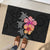 Hawaiian Hibiscus Turtle Tribal Polynesian Pattern Rubber Doormat Black Color