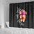 Hawaiian Hibiscus Turtle Tribal Polynesian Pattern Shower Curtain Black Color