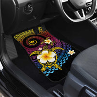 Hawaiian Plumeria Turtle Tribal Spiral Polynesian Tattoo Car Mats Fanciful Color