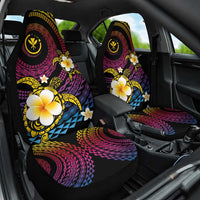 Hawaiian Plumeria Turtle Tribal Spiral Polynesian Tattoo Car Seat Cover Fanciful Color LT03 One Size Gradient - Polynesian Pride