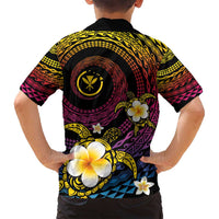 Hawaiian Plumeria Turtle Tribal Spiral Polynesian Tattoo Family Matching Tank Maxi Dress and Hawaiian Shirt Fanciful Color LT03 - Polynesian Pride