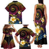 Hawaiian Plumeria Turtle Tribal Spiral Polynesian Tattoo Family Matching Tank Maxi Dress and Hawaiian Shirt Fanciful Color LT03 - Polynesian Pride