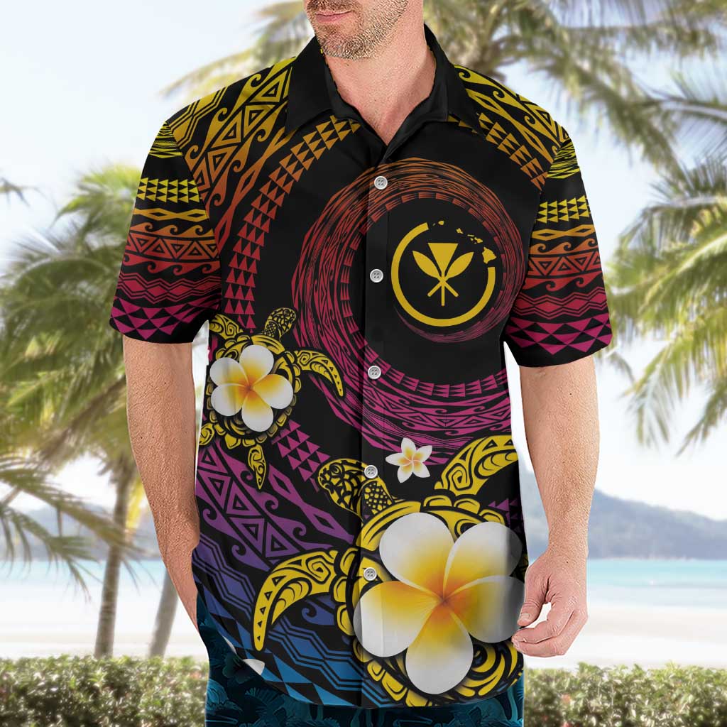 Hawaiian Plumeria Turtle Tribal Spiral Polynesian Tattoo Hawaiian Shirt Fanciful Color LT03 - Polynesian Pride