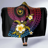 Hawaiian Plumeria Turtle Tribal Spiral Polynesian Tattoo Hooded Blanket Fanciful Color LT03 One Size Gradient - Polynesian Pride