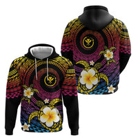 Hawaiian Plumeria Turtle Tribal Spiral Polynesian Tattoo Hoodie Fanciful Color LT03 - Polynesian Pride