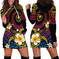 Hawaiian Plumeria Turtle Tribal Spiral Polynesian Tattoo Hoodie Dress Fanciful Color LT03 - Polynesian Pride