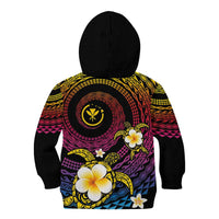 Hawaiian Plumeria Turtle Tribal Spiral Polynesian Tattoo Kid Hoodie Fanciful Color LT03 - Polynesian Pride