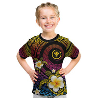 Hawaiian Plumeria Turtle Tribal Spiral Polynesian Tattoo Kid T Shirt Fanciful Color LT03 Gradient - Polynesian Pride