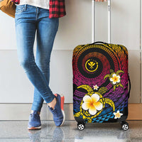 Hawaiian Plumeria Turtle Tribal Spiral Polynesian Tattoo Luggage Cover Fanciful Color LT03 - Polynesian Pride