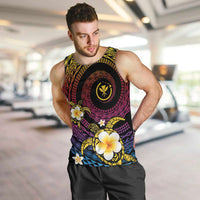 Hawaiian Plumeria Turtle Tribal Spiral Polynesian Tattoo Men Tank Top Fanciful Color LT03 Gradient - Polynesian Pride