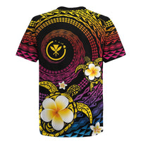 Hawaiian Plumeria Turtle Tribal Spiral Polynesian Tattoo Rugby Jersey Fanciful Color LT03 - Polynesian Pride
