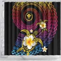 Hawaiian Plumeria Turtle Tribal Spiral Polynesian Tattoo Shower Curtain Fanciful Color LT03 - Polynesian Pride
