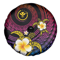Hawaiian Plumeria Turtle Tribal Spiral Polynesian Tattoo Spare Tire Cover Fanciful Color LT03 - Polynesian Pride