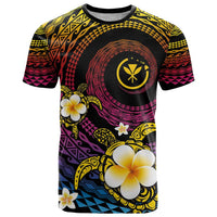 Hawaiian Plumeria Turtle Tribal Spiral Polynesian Tattoo T Shirt Fanciful Color LT03 Gradient - Polynesian Pride