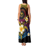Hawaiian Plumeria Turtle Tribal Spiral Polynesian Tattoo Tank Maxi Dress Fanciful Color LT03 - Polynesian Pride
