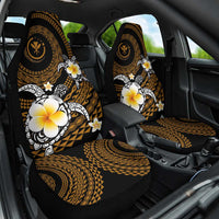Hawaiian Plumeria Turtle Tribal Spiral Polynesian Tattoo Car Seat Cover Gold Color LT03 One Size Gold - Polynesian Pride