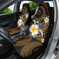 Hawaiian Plumeria Turtle Tribal Spiral Polynesian Tattoo Car Seat Cover Gold Color LT03 - Polynesian Pride