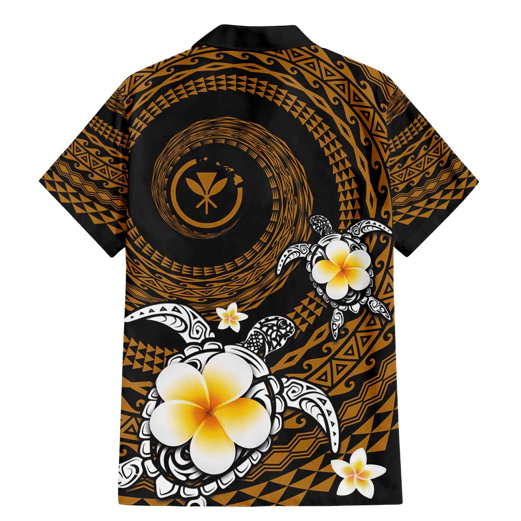 Hawaiian Plumeria Turtle Tribal Spiral Polynesian Tattoo Family Matching Mermaid Dress and Hawaiian Shirt Gold Color LT03 - Polynesian Pride
