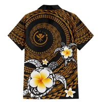 Hawaiian Plumeria Turtle Tribal Spiral Polynesian Tattoo Family Matching Mermaid Dress and Hawaiian Shirt Gold Color LT03 - Polynesian Pride