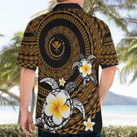 Hawaiian Plumeria Turtle Tribal Spiral Polynesian Tattoo Hawaiian Shirt Gold Color LT03 - Polynesian Pride