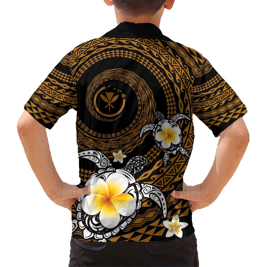 Hawaiian Plumeria Turtle Tribal Spiral Polynesian Tattoo Hawaiian Shirt Gold Color LT03 - Polynesian Pride