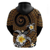 Hawaiian Plumeria Turtle Tribal Spiral Polynesian Tattoo Hoodie Gold Color LT03 - Polynesian Pride