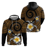 Hawaiian Plumeria Turtle Tribal Spiral Polynesian Tattoo Hoodie Gold Color LT03 - Polynesian Pride