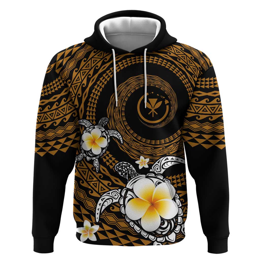Hawaiian Plumeria Turtle Tribal Spiral Polynesian Tattoo Zip Hoodie Gold Color LT03 Pullover Hoodie Gold - Polynesian Pride
