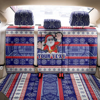 Custom American Samoa Christmas Back Car Seat Cover Samoan Coat of Arms and Cool Santa Ornament Style LT03 - Polynesian Pride