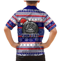 Custom American Samoa Christmas Family Matching Mermaid Dress and Hawaiian Shirt Samoan Coat of Arms and Cool Santa Ornament Style LT03 - Polynesian Pride
