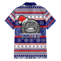 Custom American Samoa Christmas Family Matching Off Shoulder Maxi Dress and Hawaiian Shirt Samoan Coat of Arms and Cool Santa Ornament Style LT03 - Polynesian Pride