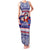 Custom American Samoa Christmas Family Matching Tank Maxi Dress and Hawaiian Shirt Samoan Coat of Arms and Cool Santa Ornament Style LT03 Mom's Dress Blue - Polynesian Pride