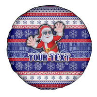 Custom American Samoa Christmas Spare Tire Cover Samoan Coat of Arms and Cool Santa Ornament Style LT03 Blue - Polynesian Pride