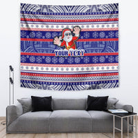 Custom American Samoa Christmas Tapestry Samoan Coat of Arms and Cool Santa Ornament Style LT03 - Polynesian Pride
