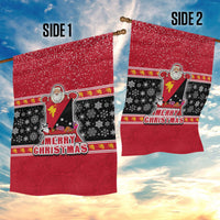 Papua New Guinea Christmas Garden Flag Santa With Flag Of PNG Polynesian Tribal Xmas Vibe LT03 - Polynesian Pride