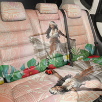 Woman Polynesian Tattoos Back Car Seat Cover Tropical Flower - Peach Fuzz Color LT03 - Polynesian Pride