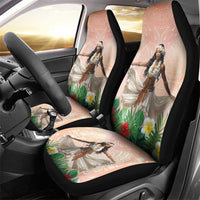 Woman Polynesian Tattoos Car Seat Cover Tropical Flower - Peach Fuzz Color LT03 - Polynesian Pride