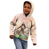 Woman Polynesian Tattoos Kid Hoodie Tropical Flower - Peach Fuzz Color LT03 - Polynesian Pride