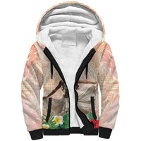 Woman Polynesian Tattoos Sherpa Hoodie Tropical Flower - Peach Fuzz Color LT03 Unisex Peach Fuzz - Polynesian Pride