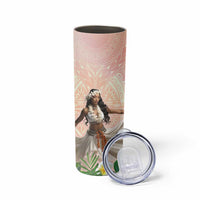 Woman Polynesian Tattoos Skinny Tumbler Tropical Flower - Peach Fuzz Color LT03 - Polynesian Pride