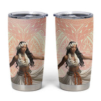 Woman Polynesian Tattoos Tumbler Cup Tropical Flower - Peach Fuzz Color LT03 Peach Fuzz - Polynesian Pride