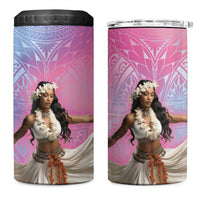 Woman Polynesian Tattoos 4 in 1 Can Cooler Tumbler Tropical Flower - Sweets Vibrant Color LT03 One Size: 16 oz Vibrant Gradient - Polynesian Pride