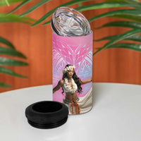 Woman Polynesian Tattoos 4 in 1 Can Cooler Tumbler Tropical Flower - Sweets Vibrant Color LT03 - Polynesian Pride