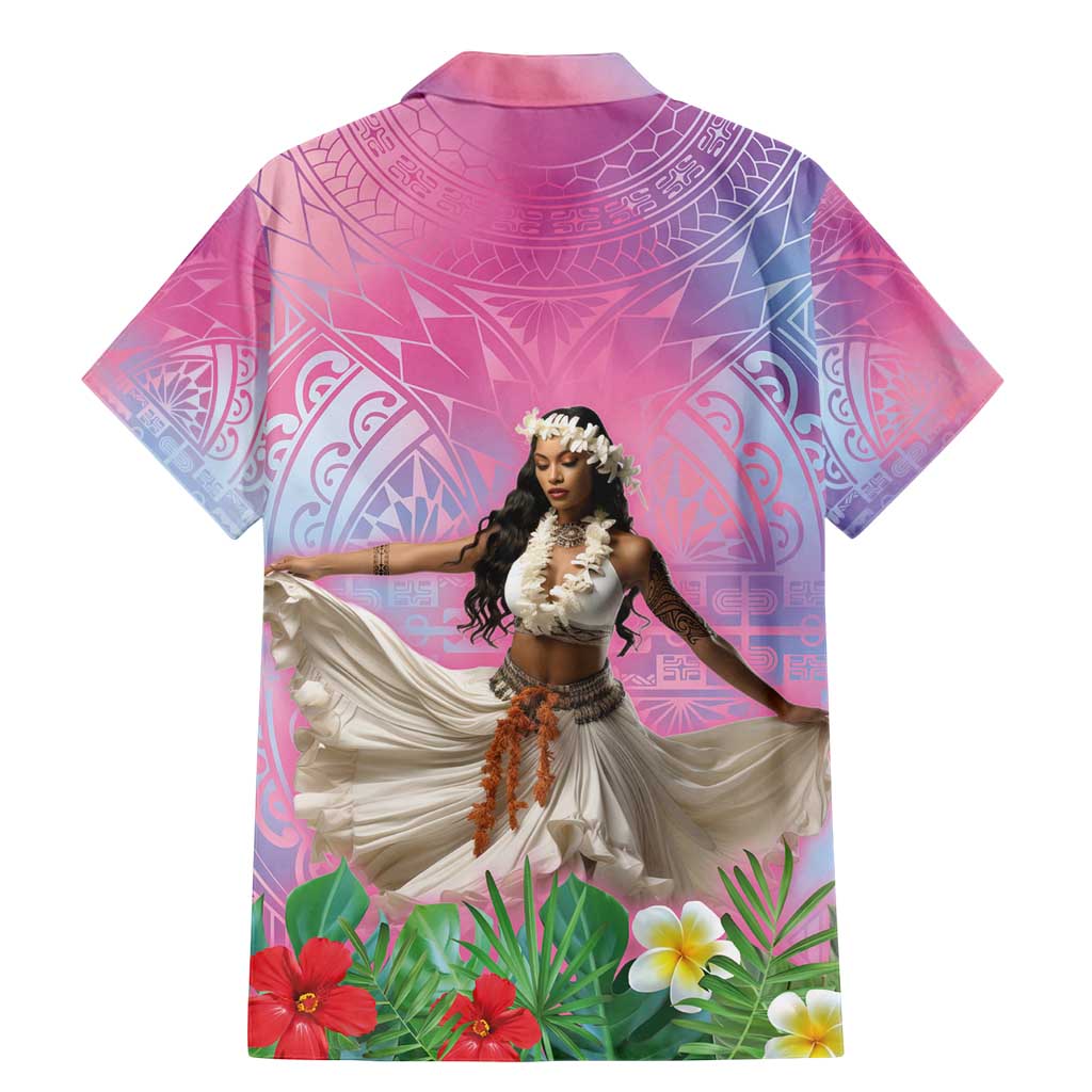 Woman Polynesian Tattoos Family Matching Mermaid Dress and Hawaiian Shirt Tropical Flower - Sweets Vibrant Color LT03 - Polynesian Pride