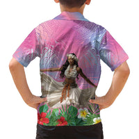 Woman Polynesian Tattoos Family Matching Puletasi and Hawaiian Shirt Tropical Flower - Sweets Vibrant Color LT03 - Polynesian Pride